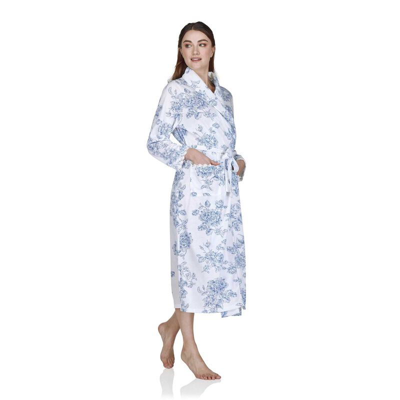 La Marquise Vintage Bouquet Wrap Over Shawl Collar Robe image number 5